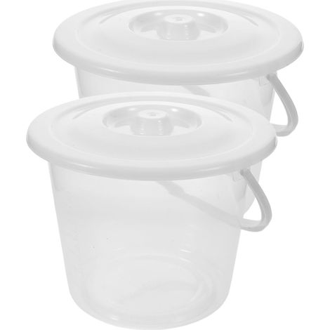 Lot de 2 Urinoirs en Plastique Épais Transparent 2,5 L avec Graduation, Portable et Hygiénique pour Hommes et Femmes, Seaux Doseurs Pratiques pour Usage et Soins à (1/5)