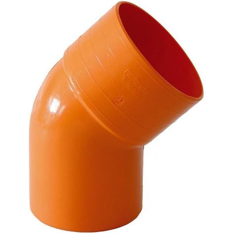CURVA APERTA 45° PVC ROSSO Diam. 63 mm PER TUBI DI SCARICO IDRAULICI (2 pezzi)