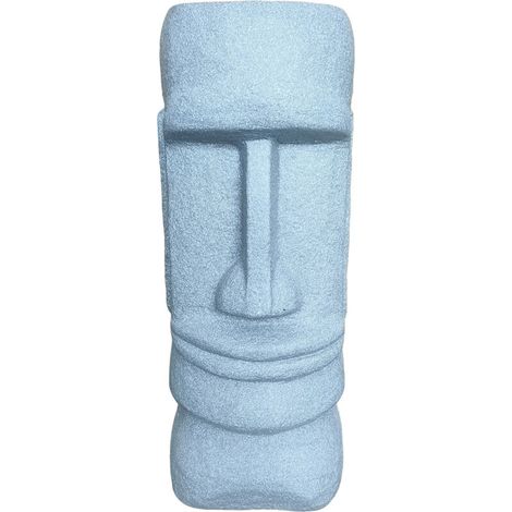 XXL-Moai-Figur, Gartendekoration, Rapa-Nui-Kopf, H x B x T: 47 x 20 x 18 cm, große Osterinsel-Statue, Kunstharz, grau (1/5)
