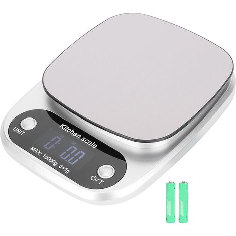 Balance de cuisine numérique en acier inoxydable 10000g, précision 1g, haute exactitude, pèse-aliments électronique de table (1/5)