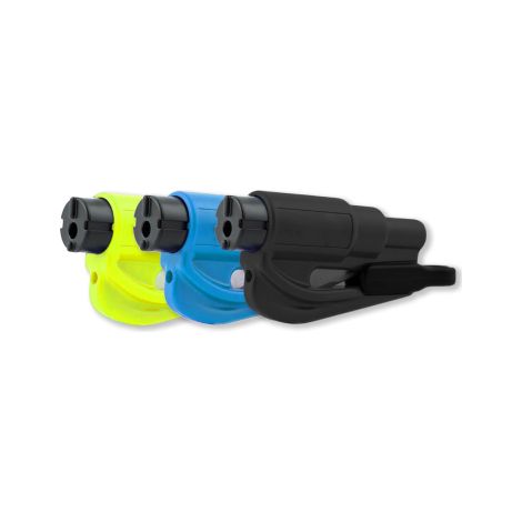 2 in 1 Multifunctional Safety Hammer, Seat Belt Cutter, Car Keychain Escape Tool (Black, Yellow, Blue) (1/4)