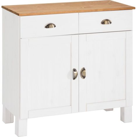 Oslo-Buffet à 2 portes et 2 tiroirs en blanc honig