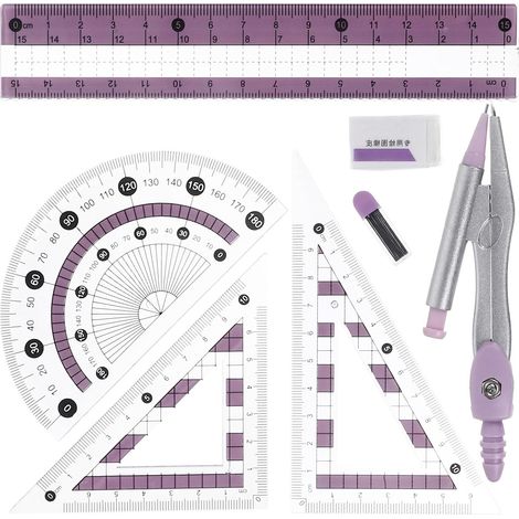 Règle flexible de 30 cm, rapporteur pour dessin et outil mesure (1/5)