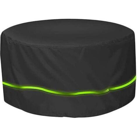 1 Stück runder Garten-Tischschutzbezug aus wasserdichtem und UV-beständigem Oxford-Gewebe für den Außenbereich, Schwarz (1/5)