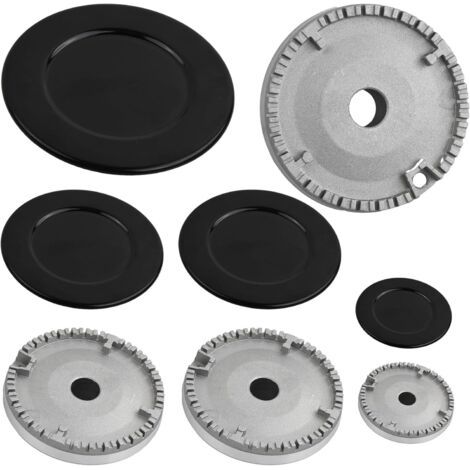 Brûleur à gaz et pare-flammes pour cuisinière, four, table de cuisson, cuisinière (ensemble de protection pour cuisinière à gaz + anneau de cuisson + brûleur) (1/5)