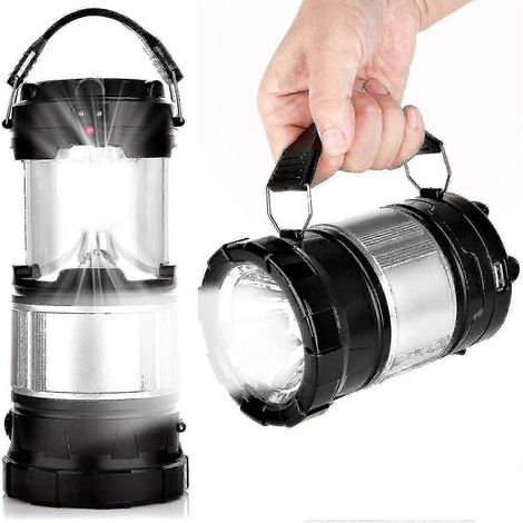 Lanterne solaire de camping, lampe torche portable rechargeable 2 en 1 (1/5)