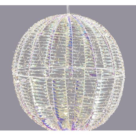 EDG Enzo De Gasperi Decoro Natale Stripes Sfera 1.440 MicroLed D 70 Cm IP 44 Natural