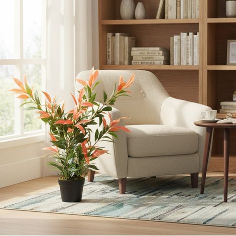 Planta artificial decorativa 45/45/90 cm con 300 hojas y ramas moldeables (1/5)