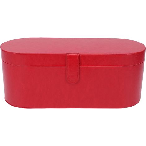 Trousse de voyage pour sèche-cheveux en PU, résistante aux rayures et aux éclaboussures, rouge. Boîte de rangement pour la maison. (1/5)