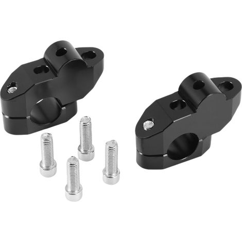 Rialzo universale per manubrio moto, compatibile con attacchi manubrio da 22 mm, colore nero.