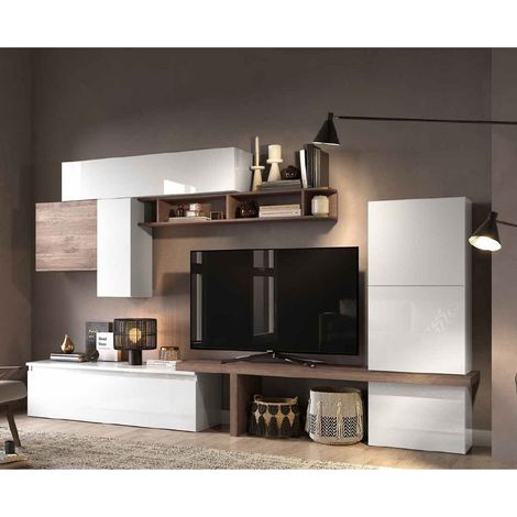 Parete attrezzata soggiorno L 280X202X40 comp 46 - Infinity BIANCO L. / MERCURE (1/2)