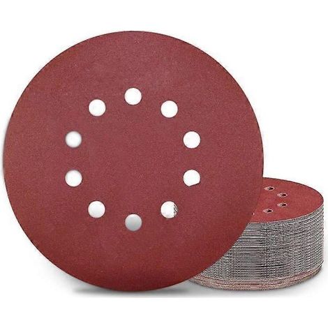 Disques de ponçage 9 pouces, 10 trous, grain 40, pour plaques de plâtre, lot de 30, pour ponceuses à plafond texturé. (1/5)