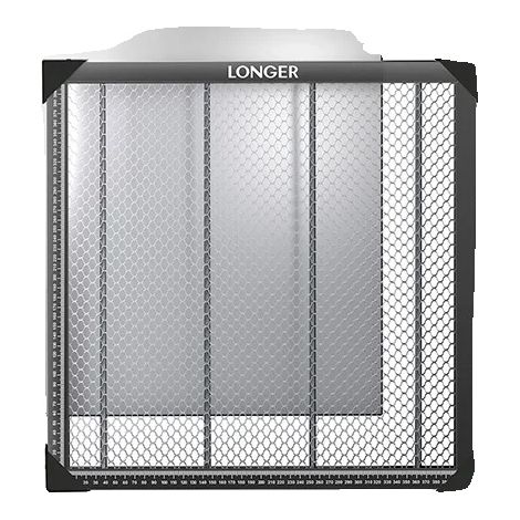 Mesa de grabado láser, 440 mm x 440 mm x 22 mm, fabricada en hierro y aluminio, peso 2,75 kg, compatible con la mayoría de grabadoras láser, dimensiones del embalaje 485 mm x 485 mm x 45 mm (1/5)