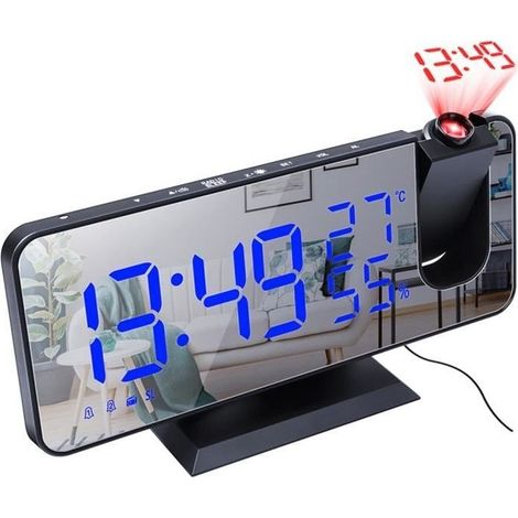 Radio de projecteur de réveil numérique à LED, réveil à miroir réglable - Rithok -sd5g96s (1/4)