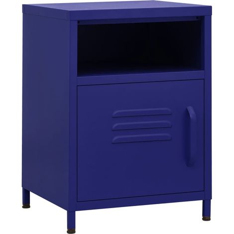 Maison Exclusive - Mesita de noche acero azul marino 35x35x51 cm