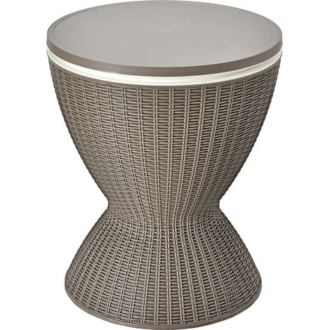 8 gallons table glacière de jardin 3 en 1, seau à glace et table d'appoint pour terrasse, piscine, barbecue (1/5)
