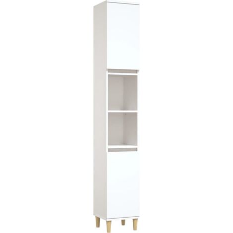vidaXL Badezimmerunterbau weiß 30x30x190 cm aus Spanplatte