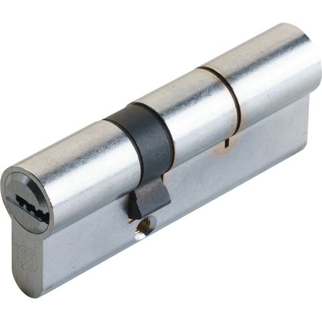 CILINDRO PROFILATO DOPPIO SERIE 'K2' mm 25+10+35 = 70 (30+40) cromo satinato  - SECUREMME