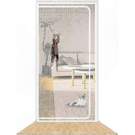 Türgitter mit Reißverschluss für Katzen und Hunde, strapazierfähiges Netzgewebe, ermöglicht Haustieren einen einfachen Durchgang, passend für Türen mit den Maßen 90 x 210 cm. (1/5)