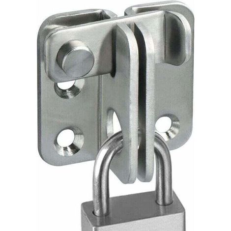 Serrure de porte coulissante cadenas moraillon loquet de porte loquet crochet antivol, finition inox brossé (1/4)