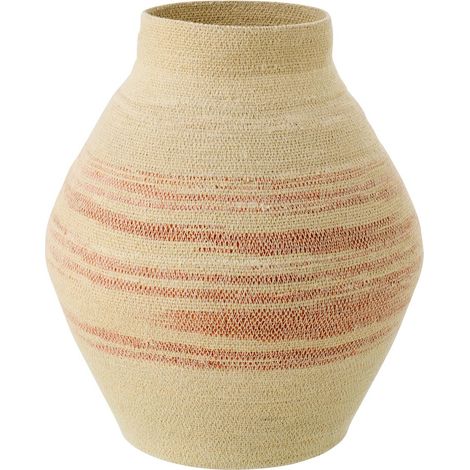 Panier Déco en Jonc "Galene" 50cm Naturel & Orange (1/2)