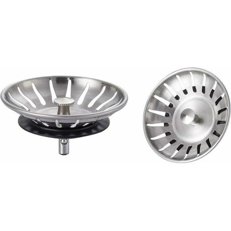 2 Bouchon Evier Cuisine Inox Filtre Evier Cuisine Universel Bonde Evier avec 18 Fentes Grille Evier Cuisine Antiblocage Panier pour Evier Inox Vidange Rapide (1/5)