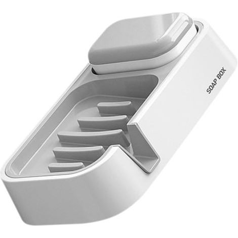 Selbstablaufender Geschirrhalter mit Bürste, dekorative Aufbewahrungsbox aus ABS, leicht zu reinigen für das Badezimmer (1/5)
