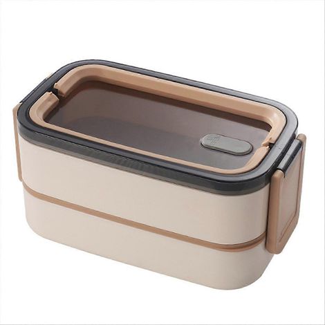 Boîte à bento double couche étanche pour micro-ondes avec sac isotherme (1/5)