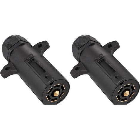 Prise de remorque étanche à 7 broches, prise ronde de type camping-car à 7 voies, adaptateur de connecteur de remorque à 7 broches détachable (extrémité mâle). (1/5)
