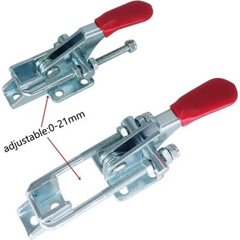 Sauterelles Bascule Pince Métallique Fixer loquet loquets de Serrage, avec Boucle Réglable pour Armoire, Porte, Boîte, Cas sans Serrure ou Poignée Cassée Super Gadget, Paquet de 6, Taille S