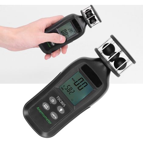 Digitales Anemometer, Dreischalen-Turbinenanemometer, Messgerät für Lufttemperatur und -volumen, tragbares Industriemodell mit Digitalanzeige. (1/5)