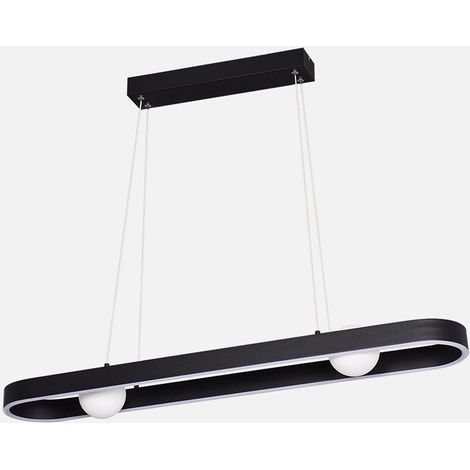 Suspension Fermoselle 24W+6W 4000K noire, orientable, 87,5 x 15 cm, 2550 lm