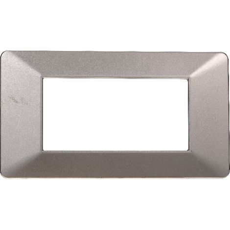 Placca compatibile Vimar Plana 4 moduli plastica colore titanio Ettroit EV83408 (1/5)