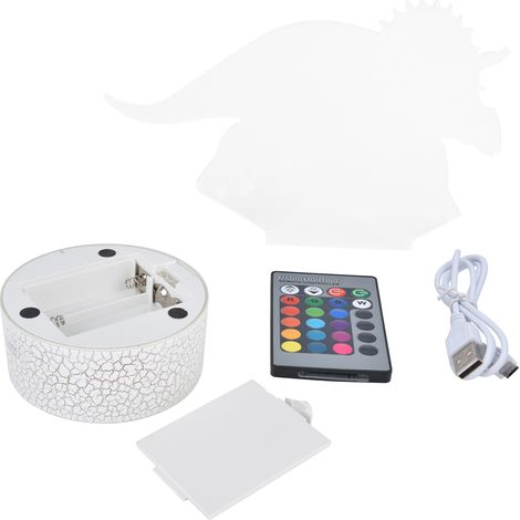 RGB-Nachtlicht in Dinosaurierform, 16 Farben, 4 Modi, dimmbar, Tischlampe mit Touch-Fernbedienung (1/5)