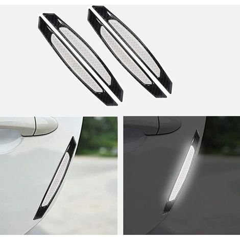 Lot de 4 autocollants réfléchissants universels pour protection de portière de voiture, en fibre de carbone, protection de portière de voiture, autocollants pour voiture, SUV, pick-up, camion (1/5)