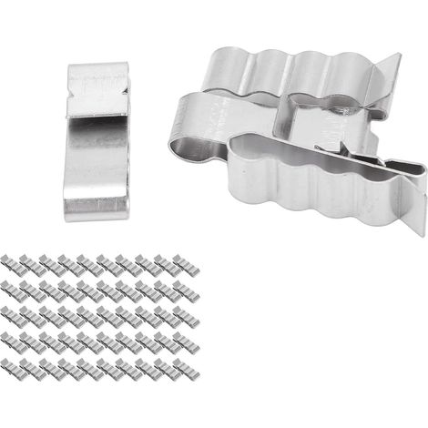 50 Pièces Clips de Câble en Acier Inoxydable Clip de Fil de Panneau Solaire Clip de Fil de Remorque en Métal de Gestion de Cordon Électrique (1/5)