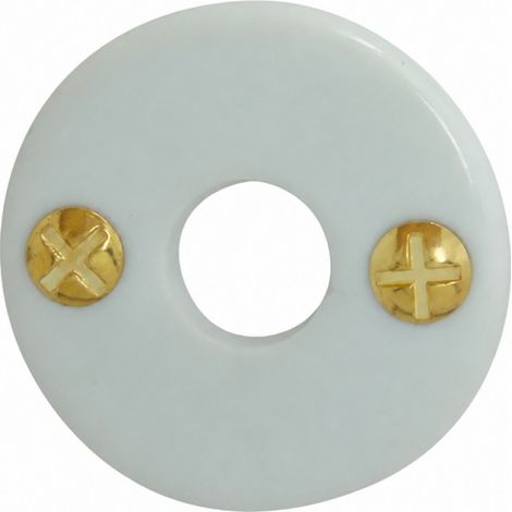 Drückerfunktionsrosette aus weißem Porzellan.