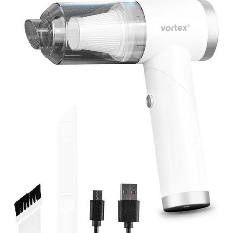 Vortex - Crc90 White - Aspirateur à Main Sans Fil Pliable Avec Led Et Accessoires (1/5)