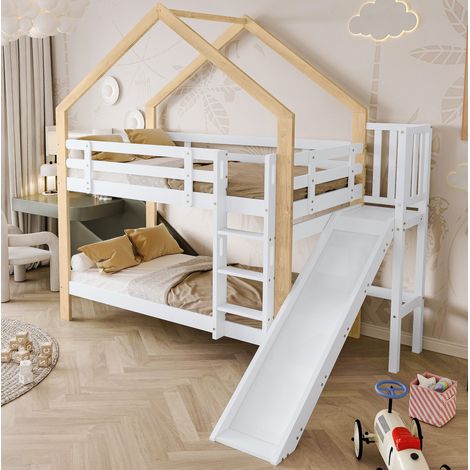 Etagenbett 90x200 cm Mit Rutsche Und Sicherer Leiter (1/5)