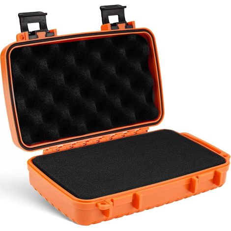Boîte de rangement EDC étanche résistante aux chocs avec mousse amovible étui rigide compact pour outils appareils électroniques accessoires outdoor pêche voyage usage quotidien (orange, B20) (1/5)