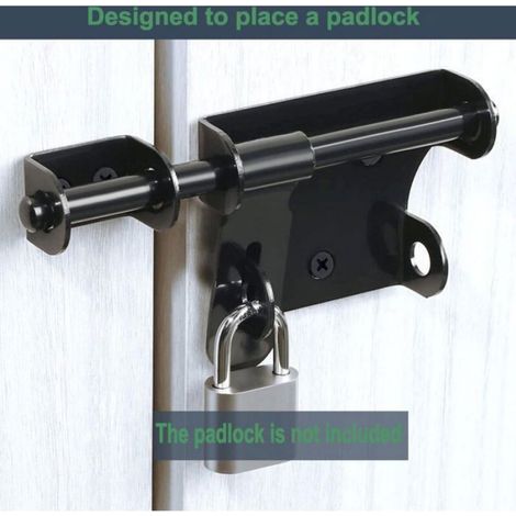 Loquet coulissant pour porte de cabanon, clôture en bois, porte de grange, loquet extérieur de cour 6 pouces (noir) Femeo (1/5)