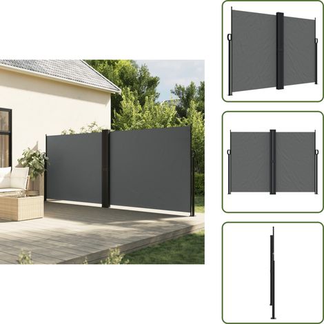 Seitenmarkise Ausziehbar Anthrazit 180x1200 cm - Seitenmarkise - Gartensonnecke - Markise - Balkonmarkise - Sichtschutz