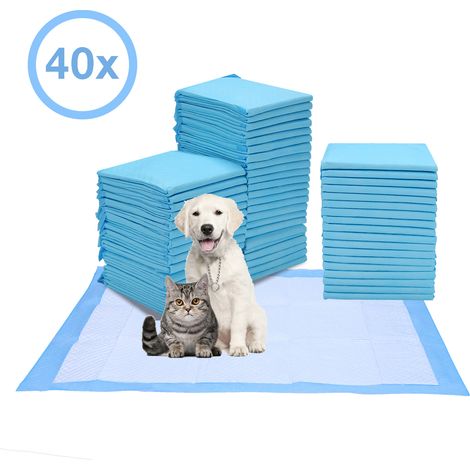 Wolketon Tapis Absorbant Chien, 40 Pièces, 60 × 60 cm Alaise Jetable Alèse Pipi Propreté Educateur Chien Animaux, Aleze Impermeable, Pee Pad Apprentissage la Propreté Anti-Fuite Résistante