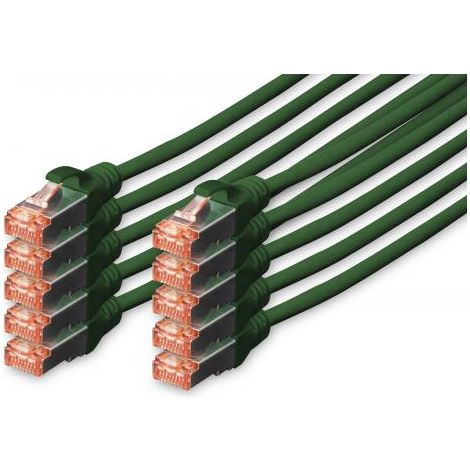 Digitus Cavo patch CAT 6 S/FTP, 10 pezzi (CAT 6 S-FTP PATCH CABLE CU LSZH - AWG 27/7 LENGTH 5M 10PACK)