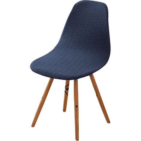 Skandinavische Restaurantstuhlhussen, dehnbare Küchenstuhlhussen, marineblau, 2er-Pack