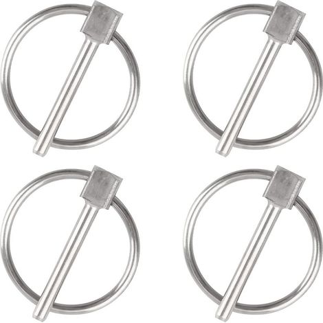 Goupille de sécurité, 4PCS Dia 3mm en acier inoxydable Goupille de sécurité ronde Goupille de verrouillage de remorque Goupille de fixation de Lynch pour piste, ferme, pelouse (1/5)