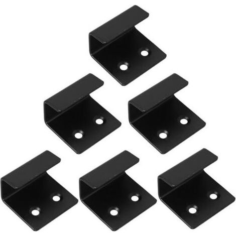 Lot de 6 Crochets Muraux Robustes en Acier Inoxydable Fixation pour Carrelage Céramique Taille Grosse Couleur Noire 12 Vis et 12 Chevilles Supports Suspendre Polyvalents pour (1/4)