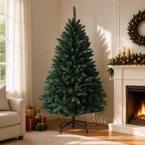 vidaXL Artificial Hinged Christmas Tree 180 cm PVC Dark Green (1/5)