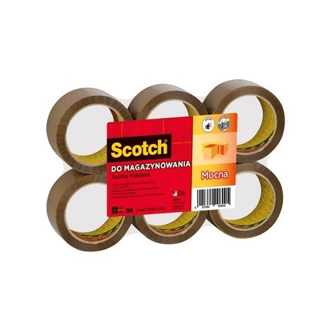 Nastro adesivo da imballaggio Scotch® per lo stoccaggio, resistente, marrone, 50 mm x 66 m, 6 pezzi.