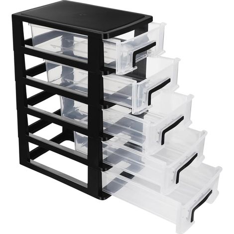 5 Tiroirs Transparents Empilables Bacs De Rangement En Plastique Avec Tiroirs Tiroir Rangement Plastique Meuble De Tiroirs Pour Placard Bureau Cosmétique Petit Tiroir (1/5)